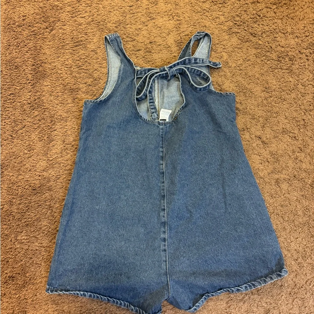 SHEIN Denim Romper Sleeveless Size L 8 10 - Picture 7 of 11